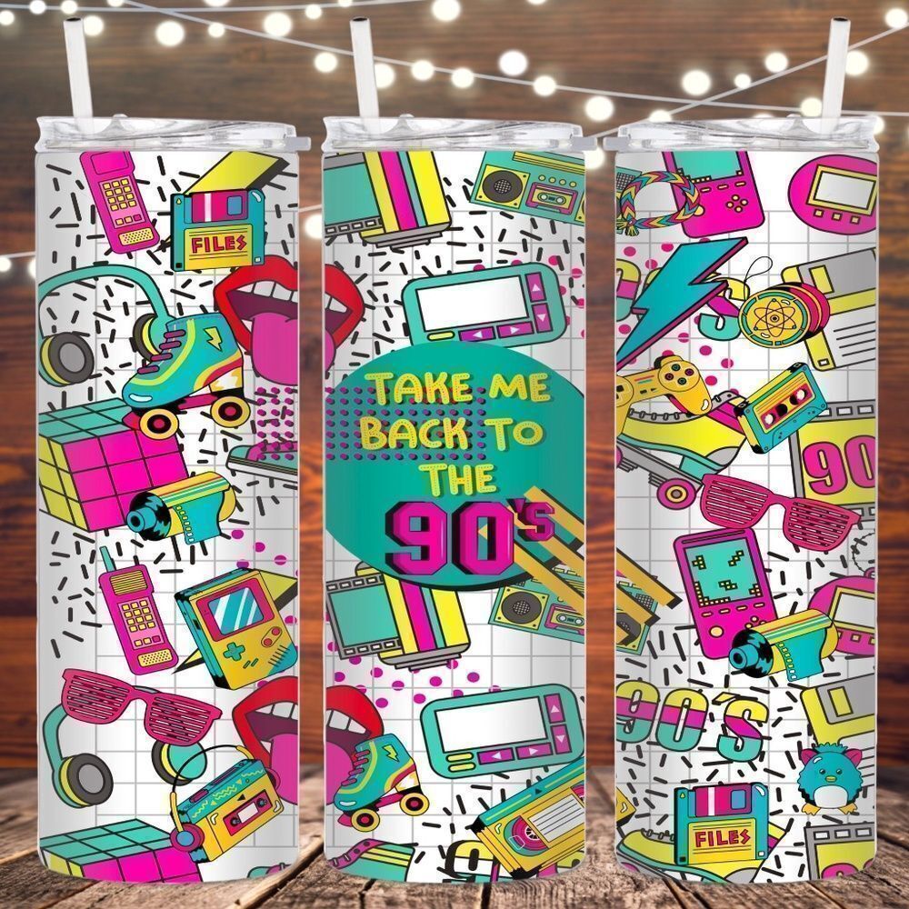 Take me back to the 90s 20 oz metal skinny tumblers